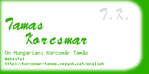 tamas korcsmar business card