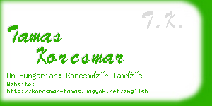 tamas korcsmar business card